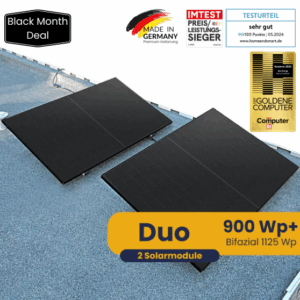 Kleines Kraftwerk Duo Flachdach Komplettpaket (900Wp+) Bifazial