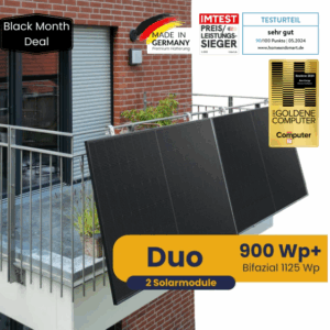 Kleines Kraftwerk Duo Gitterbalkon Komplettpaket (900Wp+) Bifazial